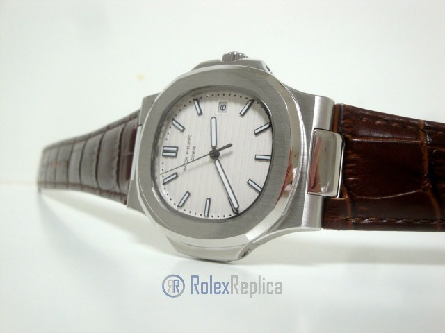 patek philippe replica nautilus acciaio white dial skeletron orologio replica - immagine 6