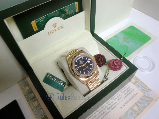 rolex replica daydate ll oro giallo black dial president orologio replica copia imitazione - immagine 3