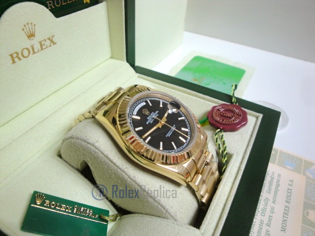 rolex replica daydate ll oro giallo black dial president orologio replica copia imitazione - immagine 4