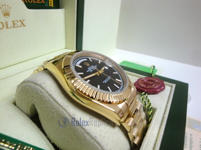 rolex replica daydate ll oro giallo black dial president orologio replica copia imitazione - immagine 5