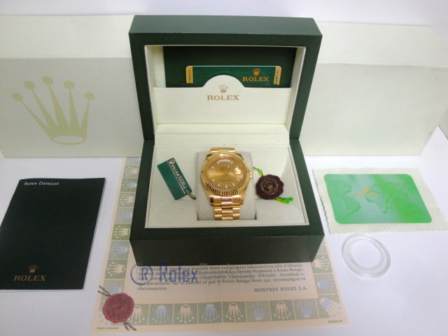rolex replica daydate ll full oro giallo gold barrette dial president orologio replica copia imitazione - immagine 2