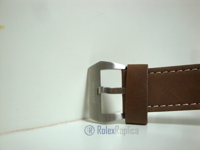 Panerai replica luminor marina submersible depth gauge acciaio strip leather imitazione copia - immagine 4