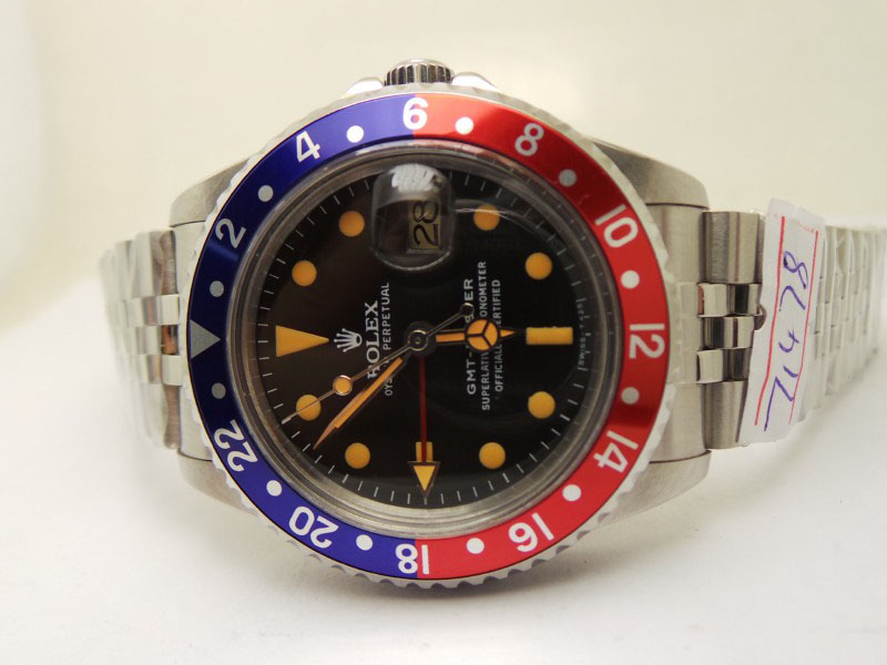 rolex replica GMT MASTER 1675 blue-red bezel jubilèè bracelet replica watch - immagine 9