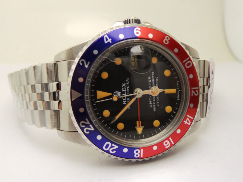 rolex replica GMT MASTER 1675 blue-red bezel jubilèè bracelet replica watch - immagine 10