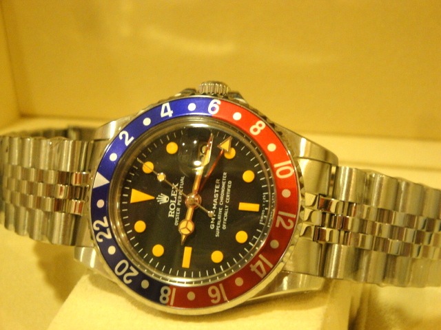 rolex replica GMT MASTER 1675 blue-red bezel jubilèè bracelet replica watch - immagine 5