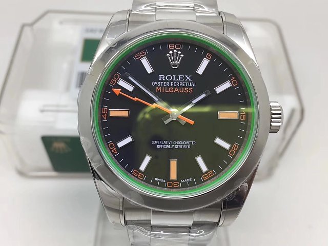 REPLICA ROLEX MILGAUSS 116400GV 904L STEEL CASE WITH SUPER CLONE 3131 MOVEMENT - immagine 2