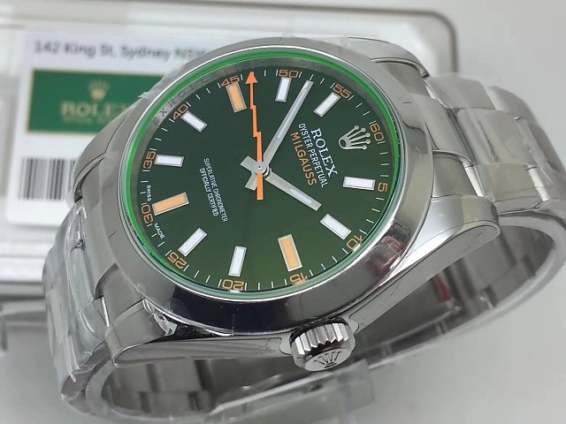 REPLICA ROLEX MILGAUSS 116400GV 904L STEEL CASE WITH SUPER CLONE 3131 MOVEMENT - immagine 3