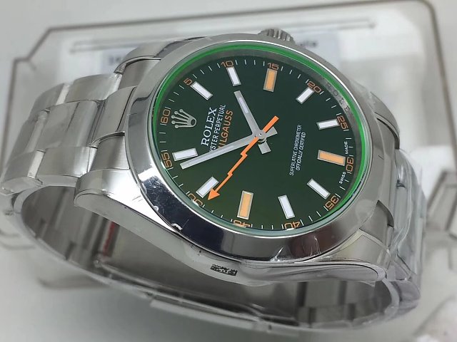 REPLICA ROLEX MILGAUSS 116400GV 904L STEEL CASE WITH SUPER CLONE 3131 MOVEMENT