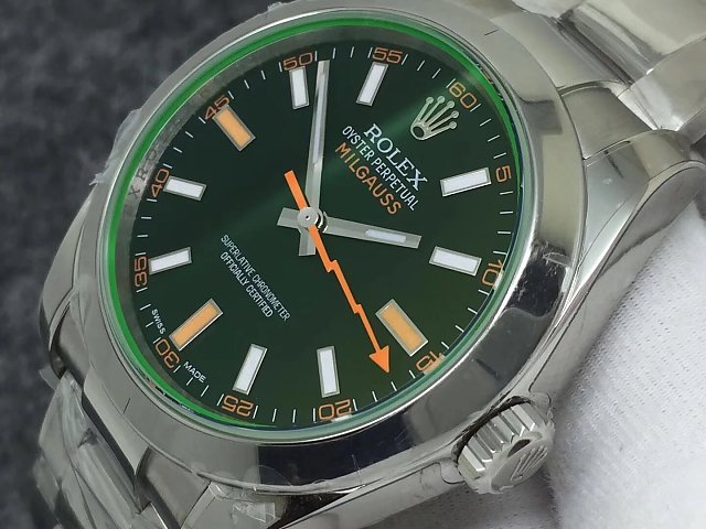 REPLICA ROLEX MILGAUSS 116400GV 904L STEEL CASE WITH SUPER CLONE 3131 MOVEMENT - immagine 7