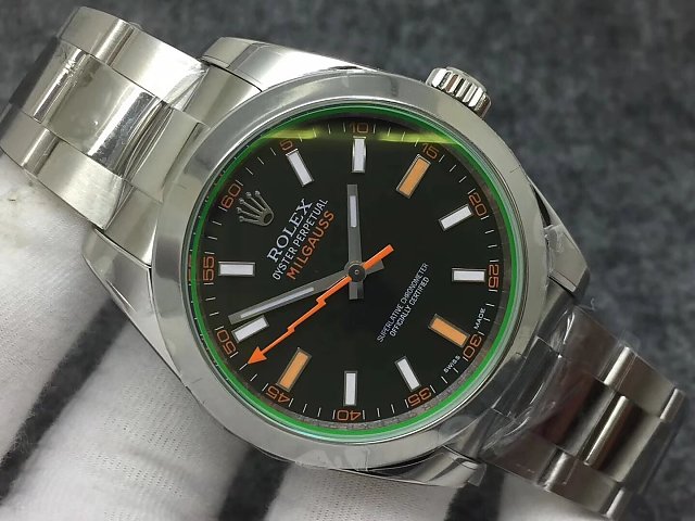 REPLICA ROLEX MILGAUSS 116400GV 904L STEEL CASE WITH SUPER CLONE 3131 MOVEMENT - immagine 10