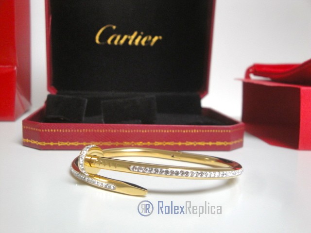 Cartier replica gioiello bracciale juste un clou oro giallo pavè diamond - immagine 7