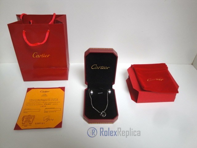 Cartier replica gioiello collier completo di orecchini love white gold - immagine 2