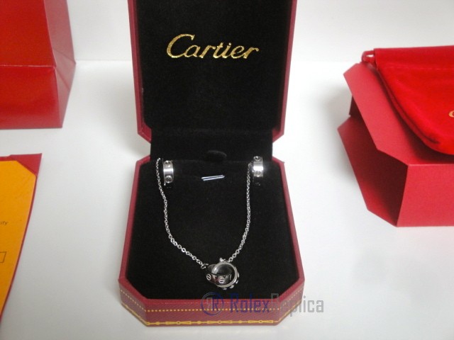 Cartier replica gioiello collier completo di orecchini love white gold