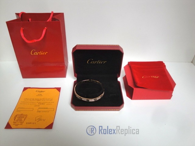 Cartier replica gioiello bracciale love rose gold pavè diamond - immagine 6