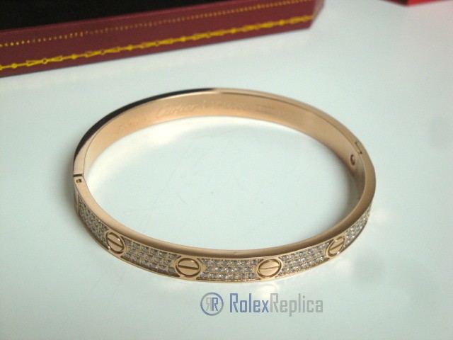 Cartier replica gioiello bracciale love rose gold pavè diamond - immagine 4