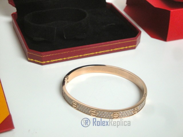Cartier replica gioiello bracciale love rose gold pavè diamond - immagine 11