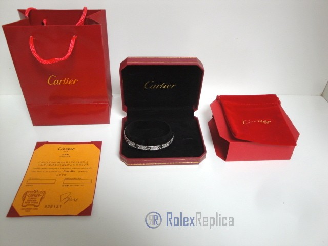 Cartier replica gioiello bracciale love white gold pavè diamond - immagine 3