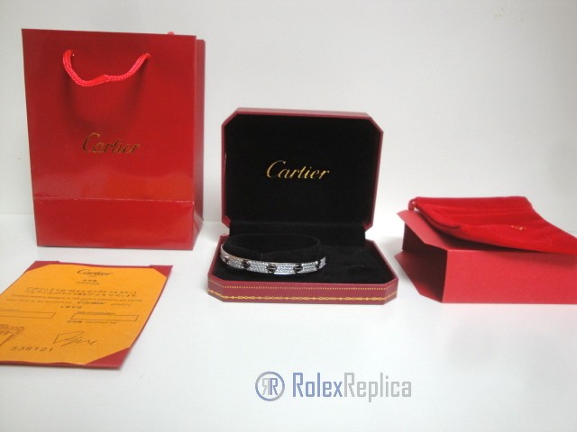 Cartier replica gioiello bracciale love white gold pavè diamond - immagine 4