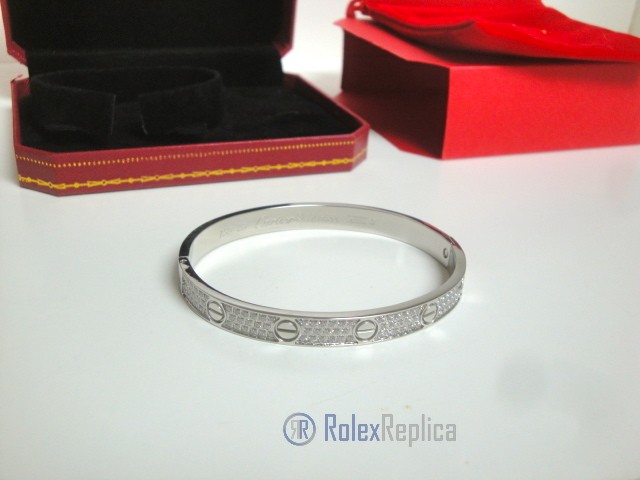 Cartier replica gioiello bracciale love white gold pavè diamond - immagine 6