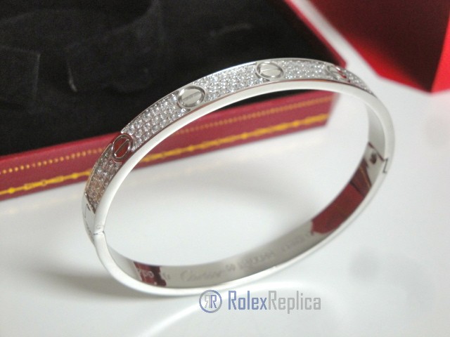 Cartier replica gioiello bracciale love white gold pavè diamond - immagine 11