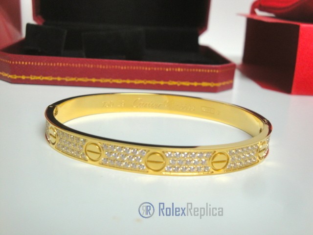 Cartier replica gioiello bracciale love yellow gold pavè diamond - immagine 8