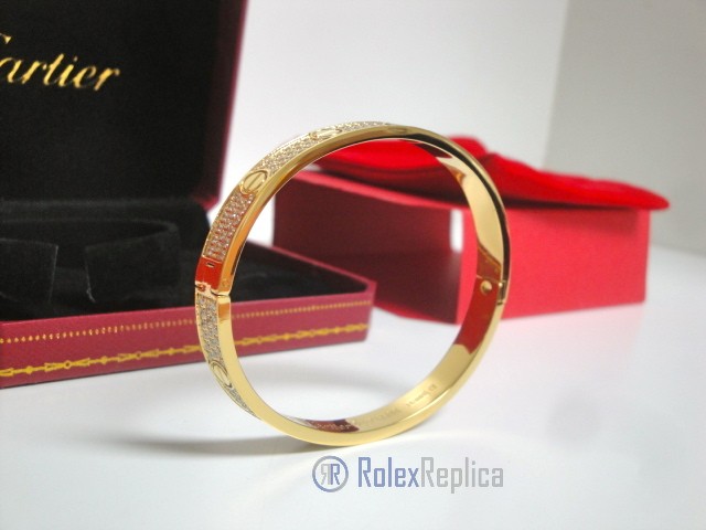 Cartier replica gioiello bracciale love yellow gold pavè diamond - immagine 11