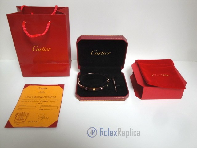 Cartier replica gioiello bracciale love rose gold 10diamandi - immagine 3