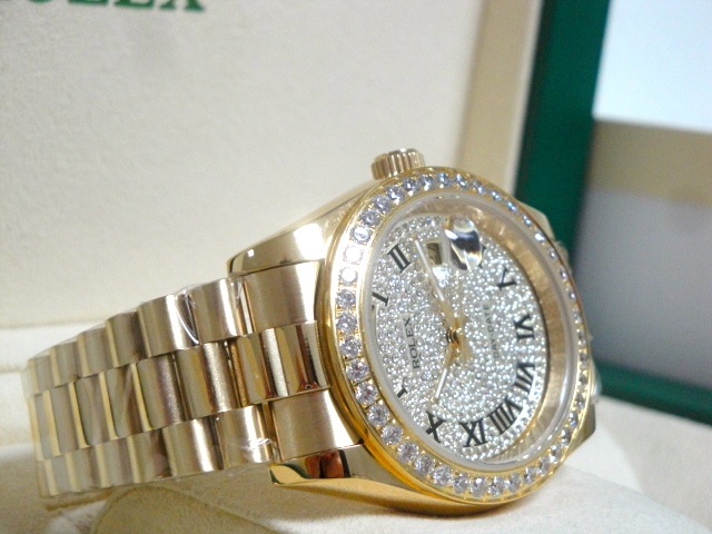 rolex replica day-date SARU brillantine yellow gold orologio replica - immagine 13