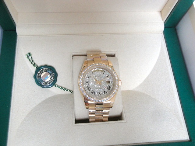 rolex replica day-date SARU brillantine yellow gold orologio replica - immagine 4