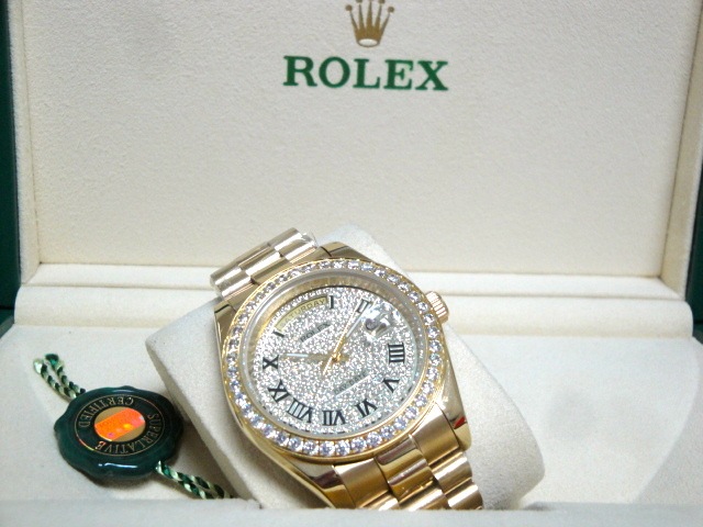 rolex replica day-date SARU brillantine yellow gold orologio replica - immagine 7