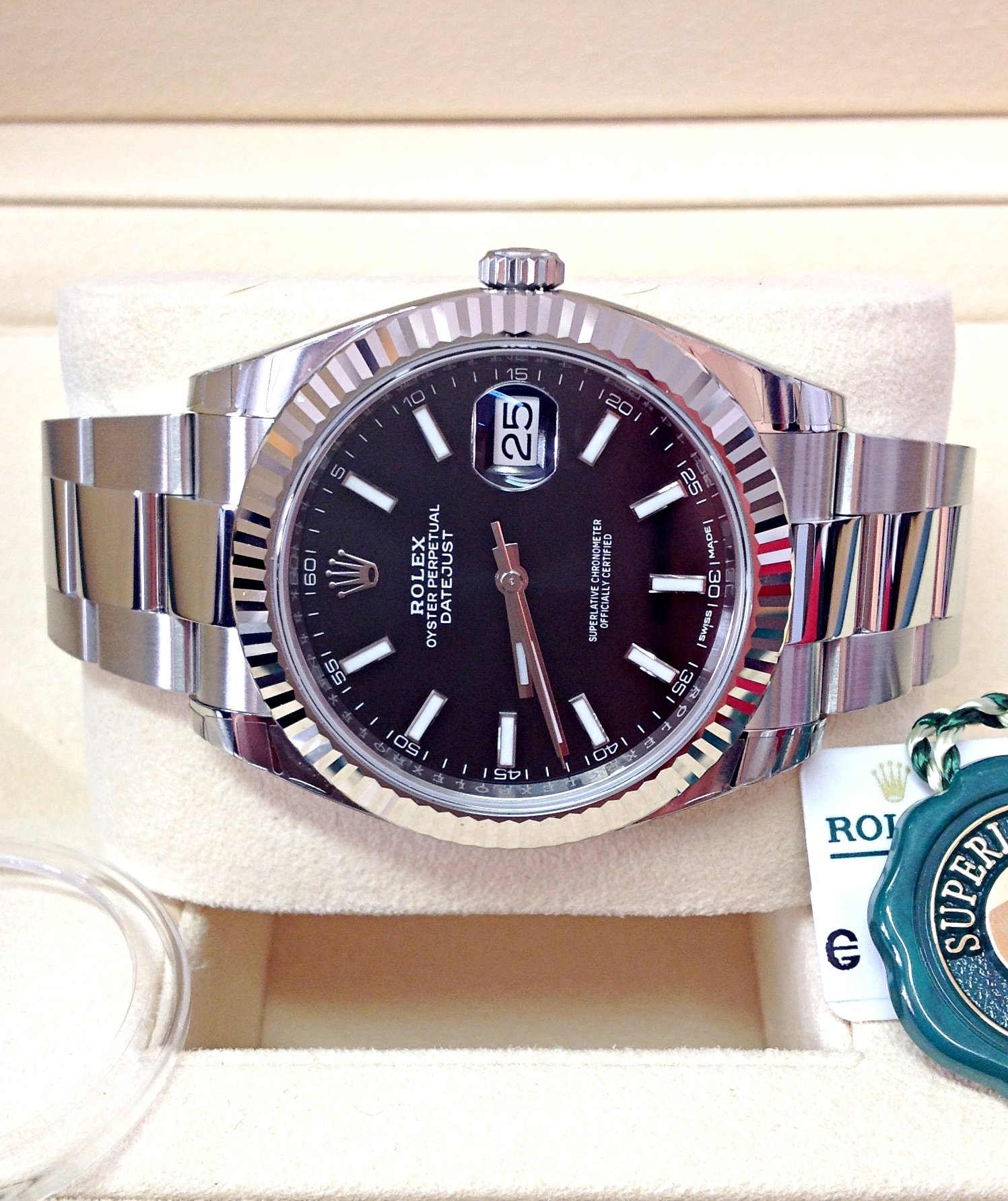 Rolex replica Datejust 41mm 126334 Black Dial oyster steel 3235 clone movement - immagine 4