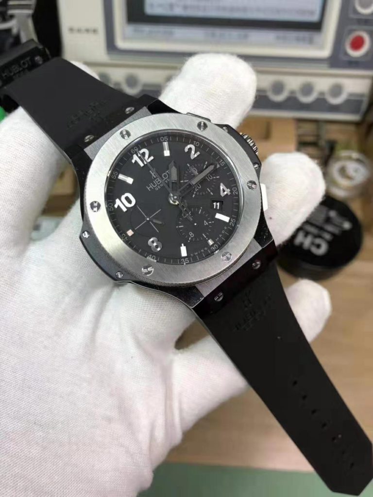 HUBLOT REPLICA BIG BANG CERAMIC WATCH WITH TITANIUM BEZEL CLONE HUB4100 MOVEMENT - immagine 8