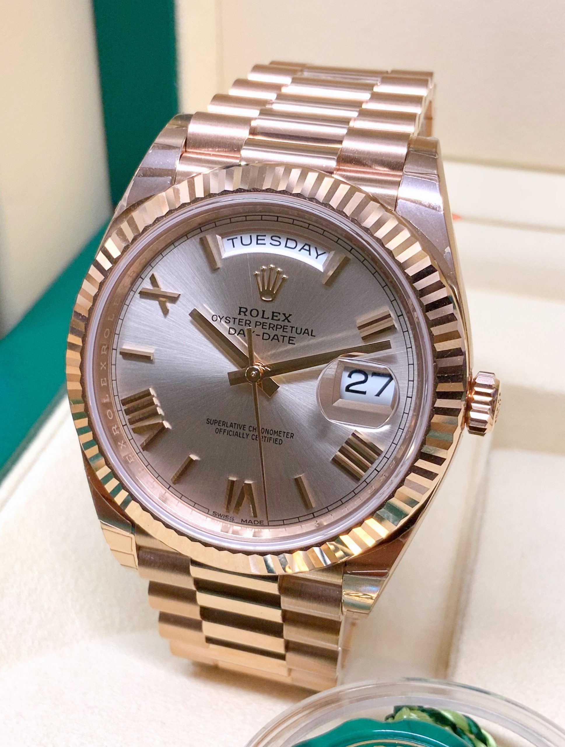 Rolex replica Day-Date 40 228235 Rose Gold clone movement - immagine 2
