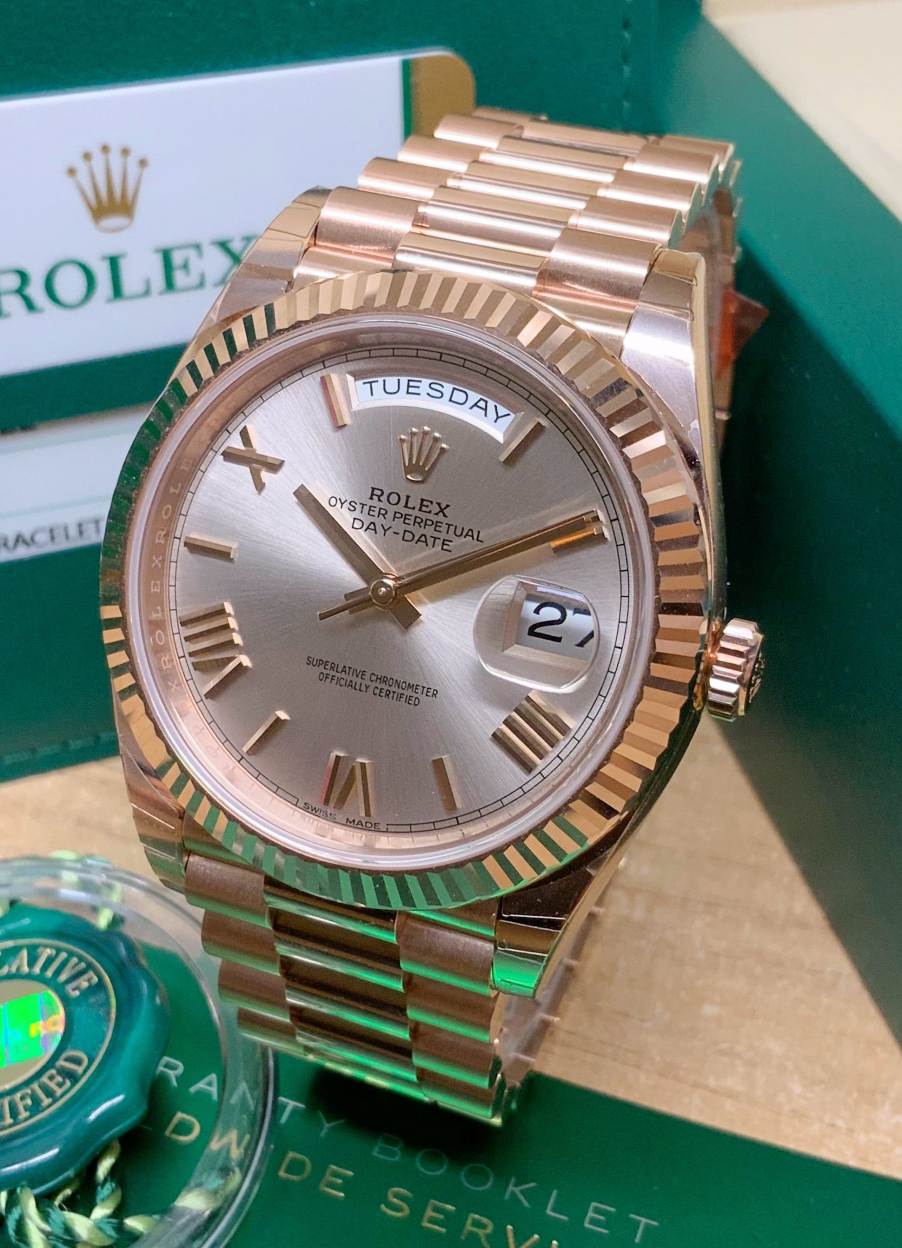 Rolex replica Day-Date 40 228235 Rose Gold clone movement - immagine 3