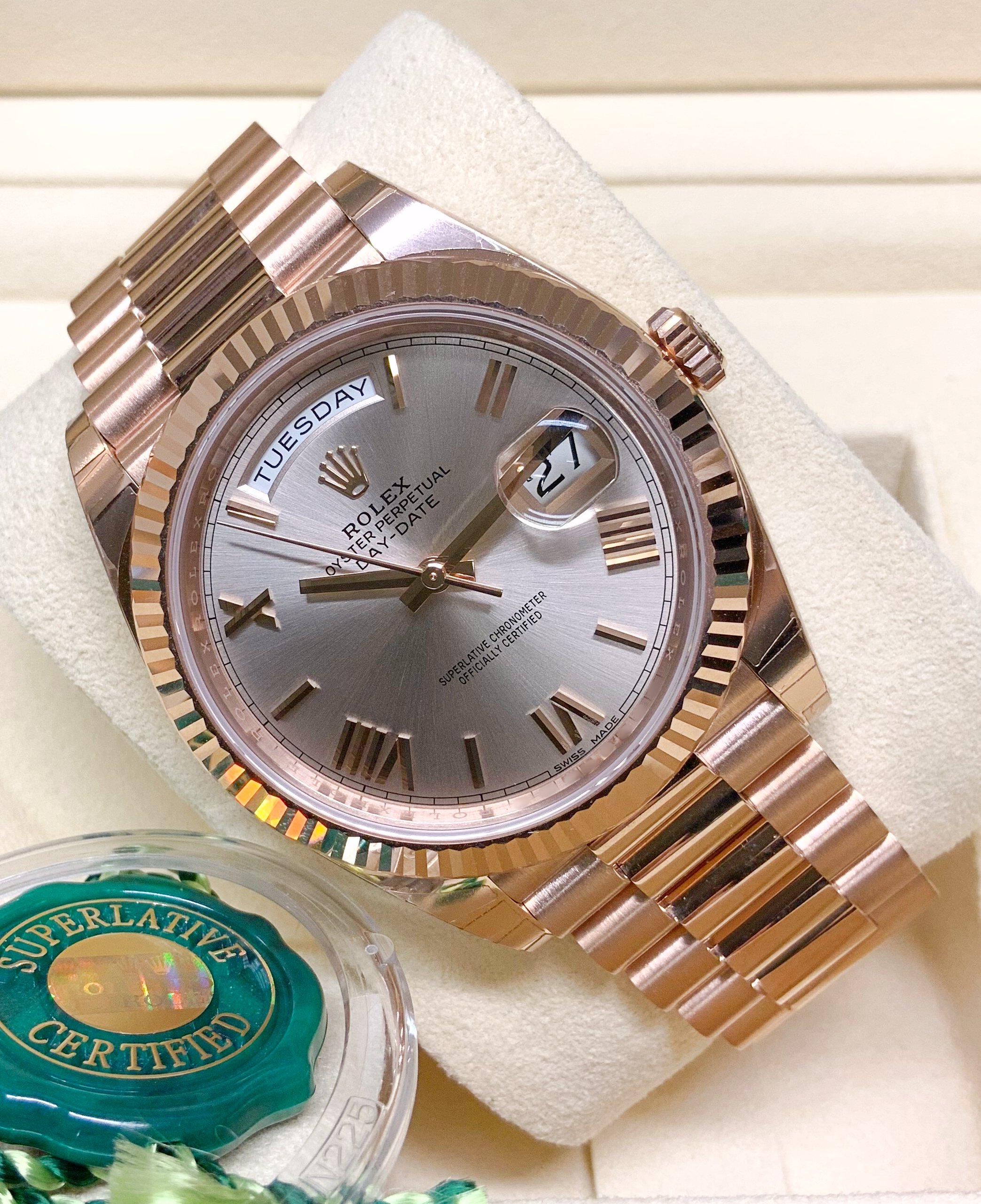 Rolex replica Day-Date 40 228235 Rose Gold clone movement - immagine 7