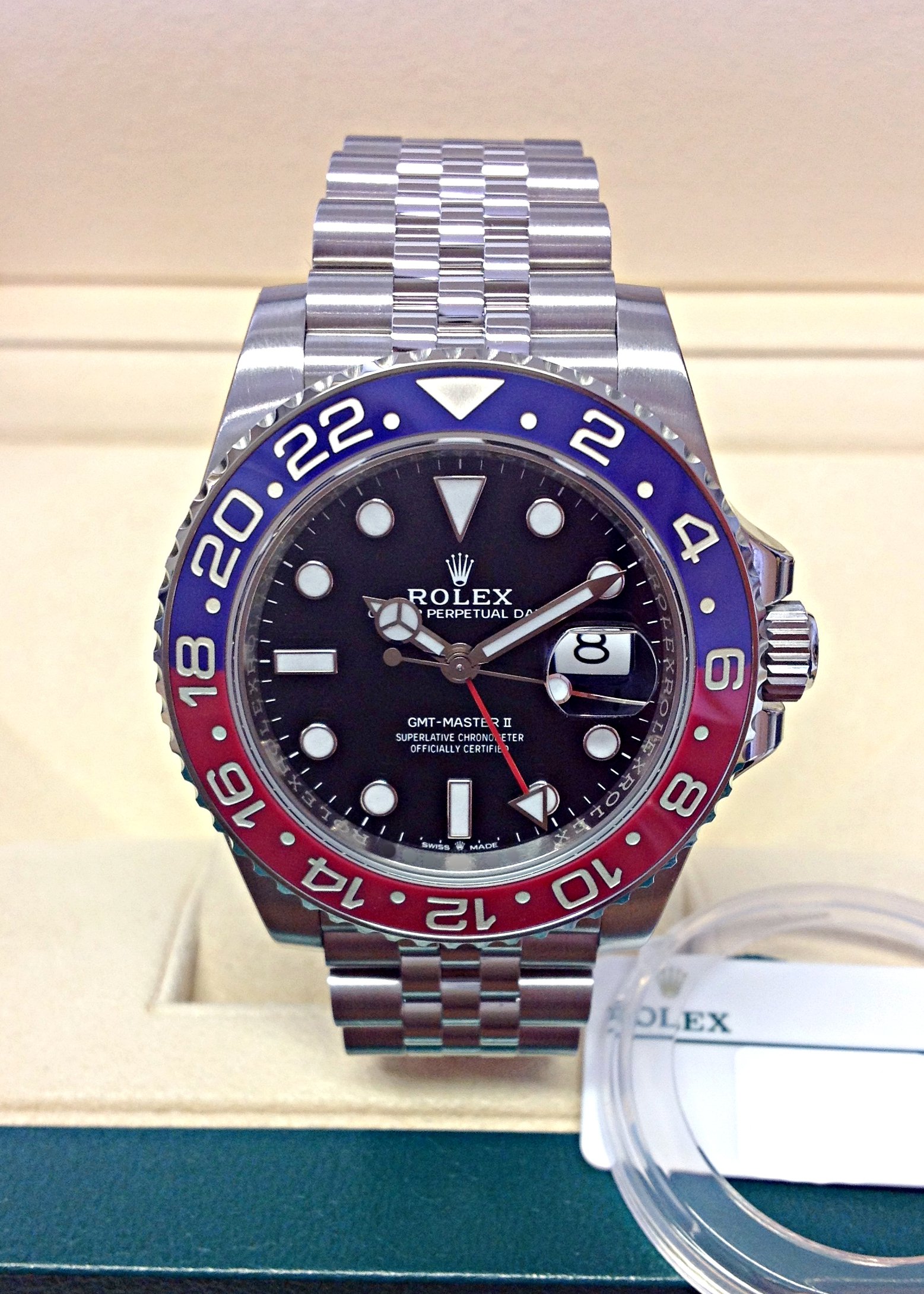 Rolex replica GMT Master II 126710BLRO Pepsi 3285 clone movement